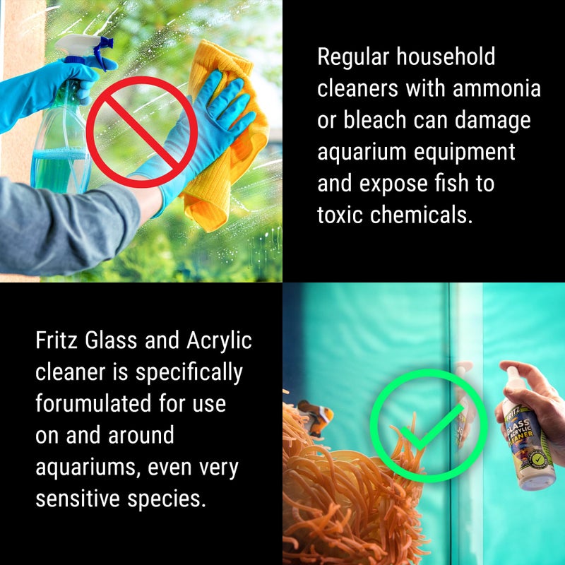 Fritz Aquatics Aquarium Glass & Acrylic Cleaner Spray for a Crystal Clear Tank (8-Ounce) - Image 4